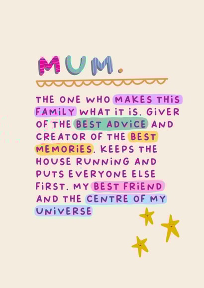 Classic Mother's Day Card - Heartfelt Mum Definition created by Sarah Harding
