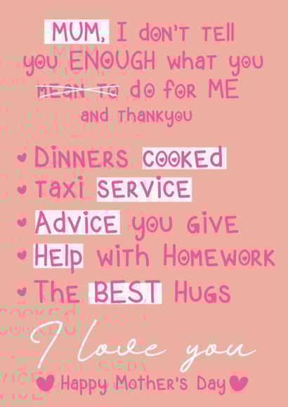 Funny Mother's Day card - Thankyou created by Luella York