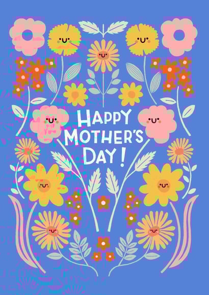 Cute Mother’s Day Card - Smiley Flowers created by Nicola Watson