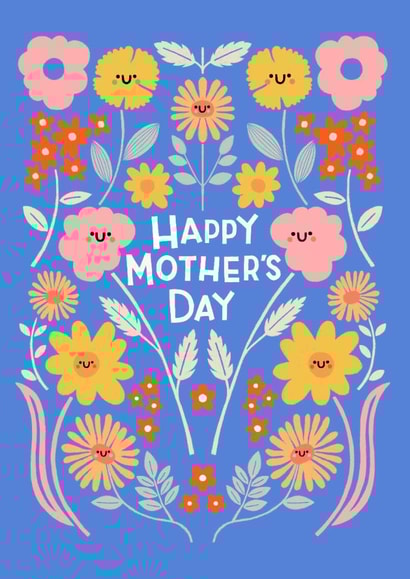 Cute Mother’s Day Card - Smiley Flowers created by Nicola Watson