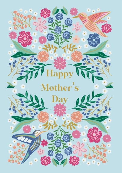Pretty Mother’s Day Card - Birds - Flowers created by Holly Hudson-Smith