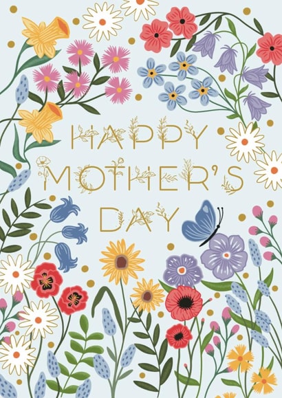 Pretty Mother’s Day Card - Butterflies - Flowers created by Holly Hudson-Smith