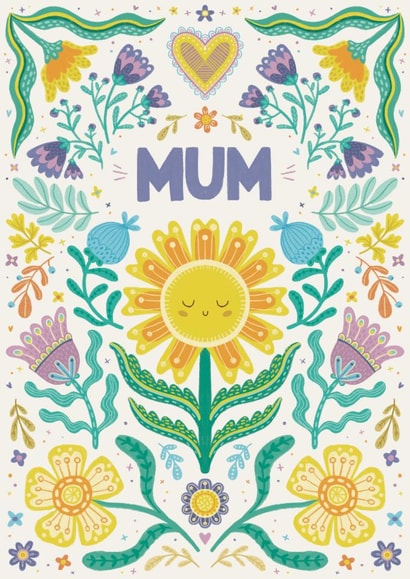 Pretty Mother's Day Card - Folk Art Florals created by Hollie McManus Illustration