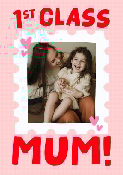 Cute Mother's Day Card - 1st Class Mum - Hearts created by Studio Doodles
