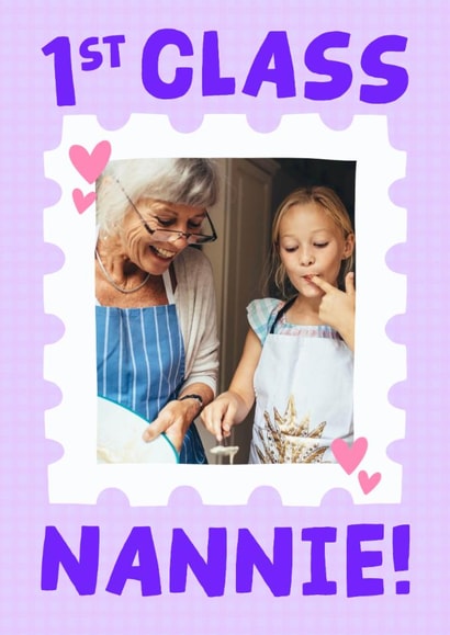 Cute Mother's Day Card - For Nannie - 1st Class Nannie! created by Studio Doodles