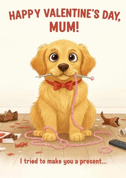 Happy Valentine's Day - Dog mum. Funny, and cute card for pet owners. created by Victoria Dervish