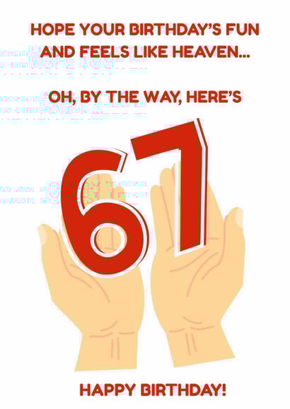 Funny birthday card, for a child. "6 7" Trend created by VMH Studio - Victoria