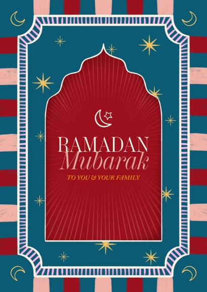 Classic Faith Card - Ramadan Mubarak - Stars & Moons created by Kamiya Chirodian