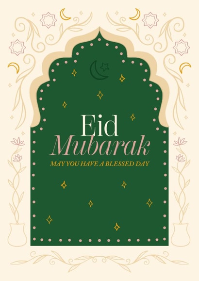 Classic Faith Card - Eid Mubarak - Floral Doorway created by Kamiya Chirodian