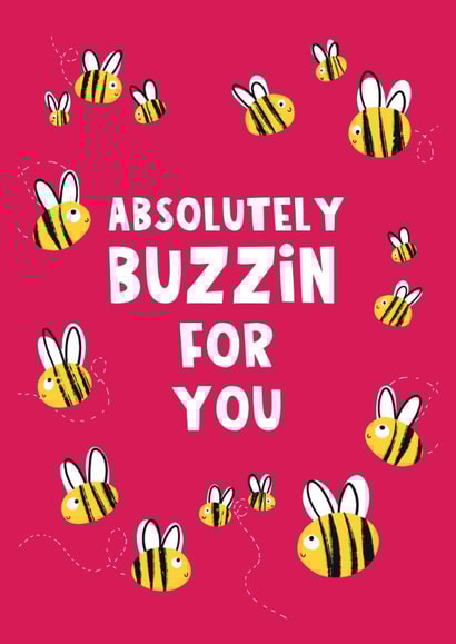 Cute Congratulations Card - Bumble Bee - Buzzing created by Lucy Maggie Designs
