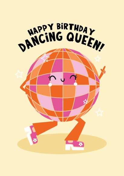 Cute Birthday Card - Dancing Queen - Disco Ball created by Lucy Maggie Designs