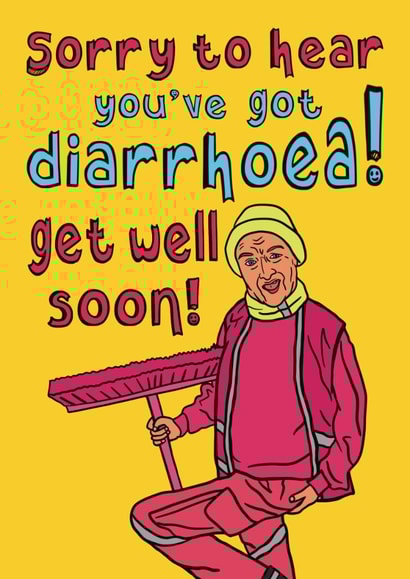 Funny pop culture 'Get Well Soon' Card for brother, sister, mum, dad, friend created by The Kitschen Disco 