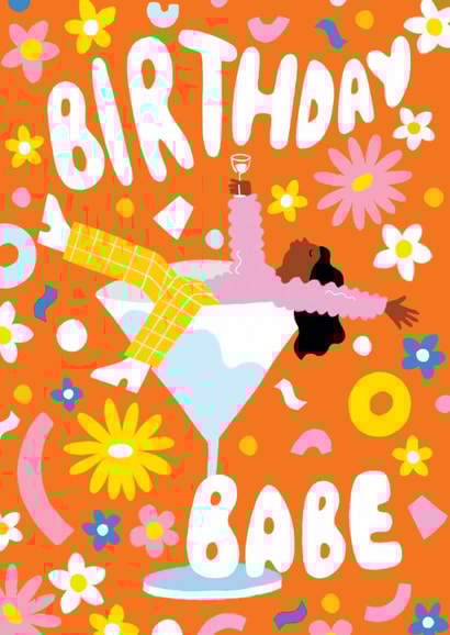 Fun Birthday Card - Cocktail Glass - Birthday Babe created by Jessica Crawford