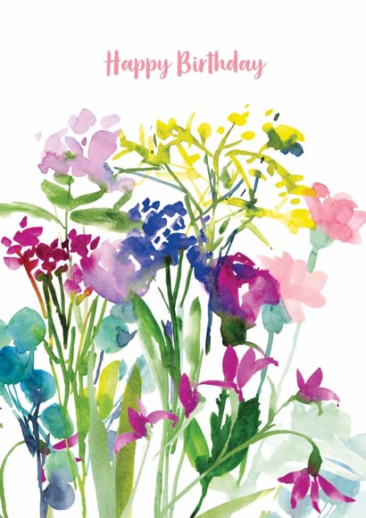 Watercolour Freshly gathered Flowers Birthday Card created by Diana Fegredo