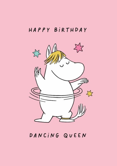 Cute Birthday Card - For Her - Dancing Queen created by Moomin Characters