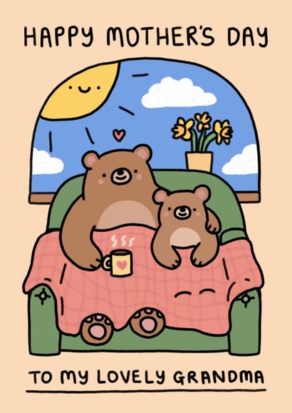 Cute Mother's Day Card - Lovely Grandma - Cosy Bears created by Wren & Wilson