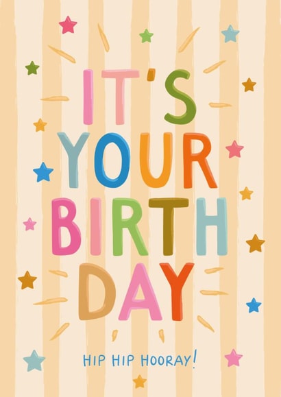 Classic Birthday Card - Hip Hip Hooray! created by The Pattern Press