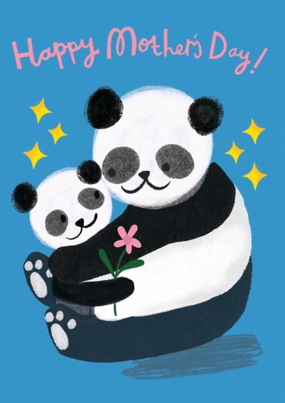 Cute Mother's Day Card - Panda Cuddles created by @AimeeStevens.Design