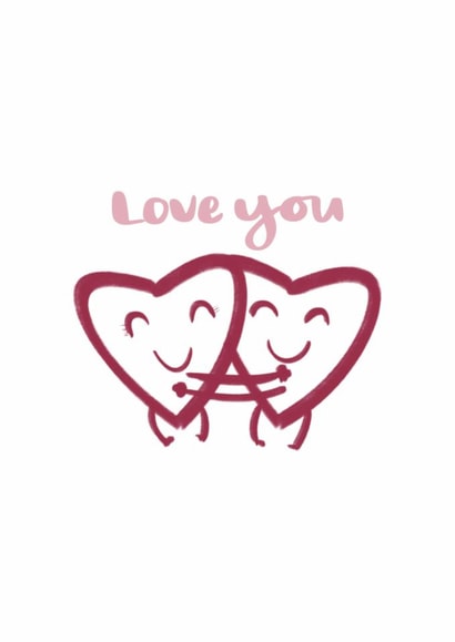 Cute Card for Valentines - Love You Hugging Hearts created by Sunflowers & Sarcasm