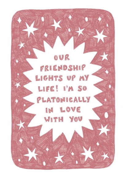 Platonic love card for valentines/galentines day created by Kai Kathleen