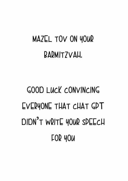 Funny Barmitzvah card created by Little Lisa Designs