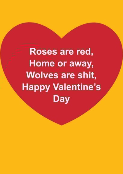 Funny Valentine's Day Card - Roses Are Red - Wolves Are Shit created by The Cake Thief