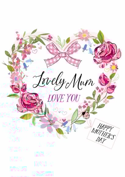 Traditional Mother's Day Card - For Mum - Floral Heart created by Katie Phythian Design