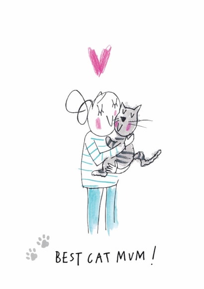 Cute Mother's Day Card - Best Cat Mum created by Sketchy Muma