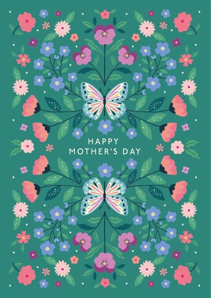 Pretty Mother's Day Card - Butterflies - Violets created by Nina Raby - Jones