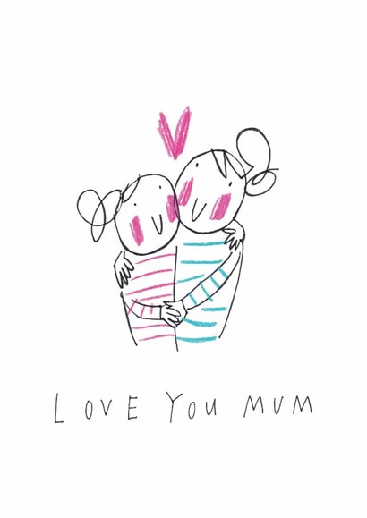 Cute Mother's Day Card - Love You - Big Hug created by Sketchy Muma