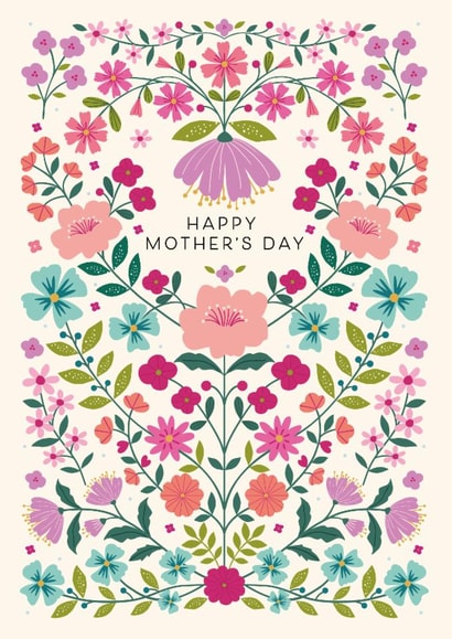 Pretty Mother's Day Card - For Mum - Florals created by Nina Raby - Jones