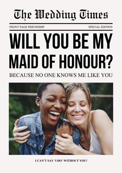 Classic Wedding/Engagement Card - Will You Be My Maid Of Honour created by Pink Peach Cards