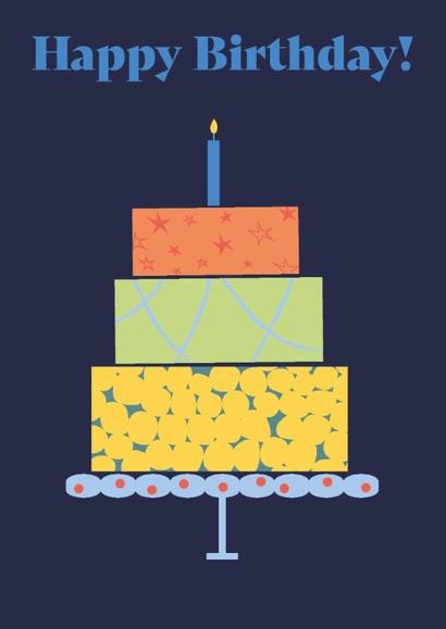 Colourful masculine cake birthday card for friends of family created by Sazerelli Designs