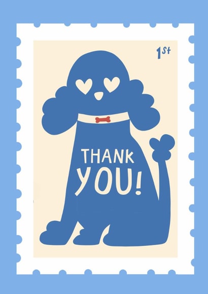 Cute Thank You Card - Minimalist Poodle Design created by Running with Scissors