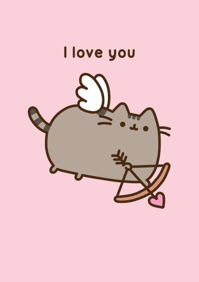 Cute Valentine's Day Card - Pusheen - Cupid created by Hype Cards