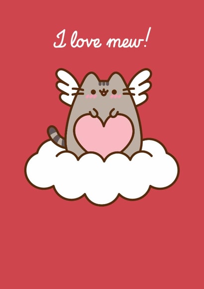 Cute Valentine's Day Card - Pusheen - Angel on Cloud created by Hype Cards