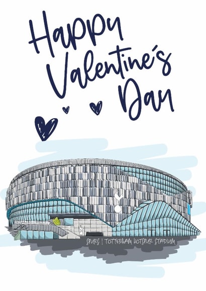 Classic Valentine's Day Card - Spurs - Tottenham Hotspur Stadium created by Moo & Snip