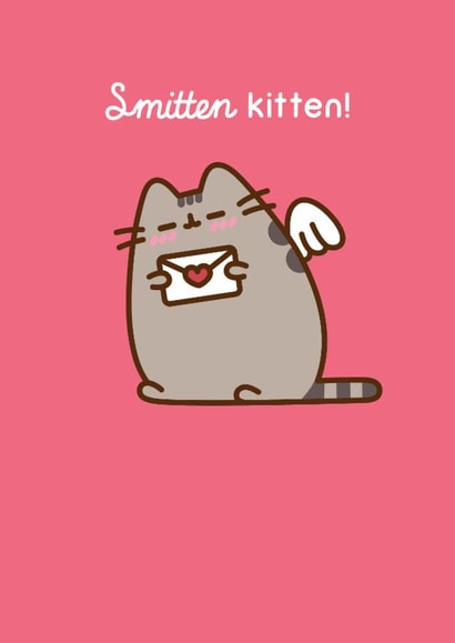 Cute Valentine's Day Card - Pusheen - Smitten kitten created by Hype Cards