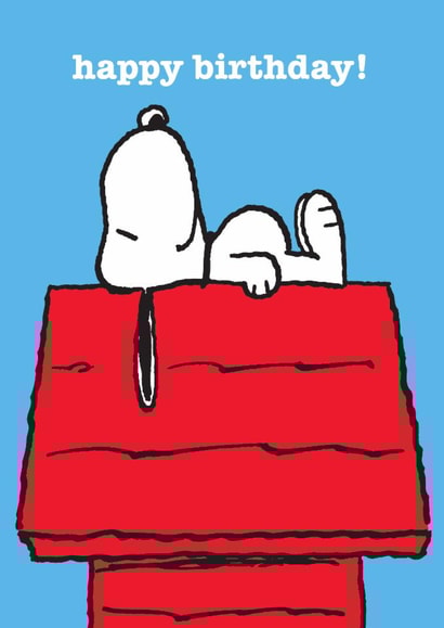 Cute Birthday Card - Snoopy - Dreaming On Dog House created by Hype Cards