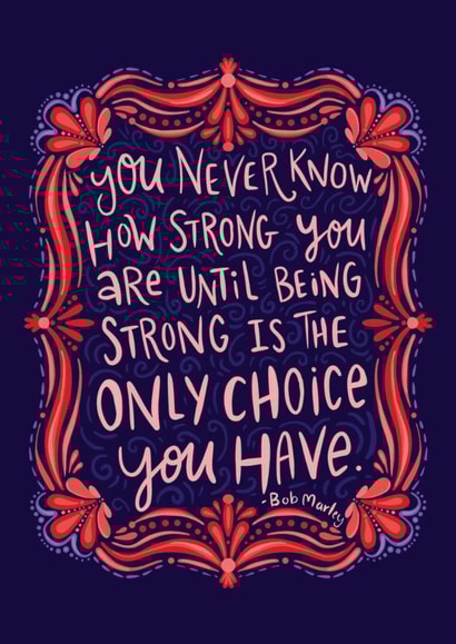 Bob Marley Quote Encouragement Card - Support for a Friend - heartfelt card created by Fox Card Co