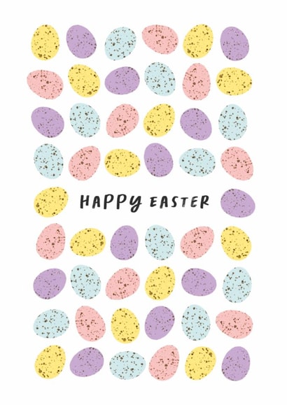 Classic Easter Card - Speckled Chocolate Easter Eggs - Happy Easter created by Joanne McGaffin