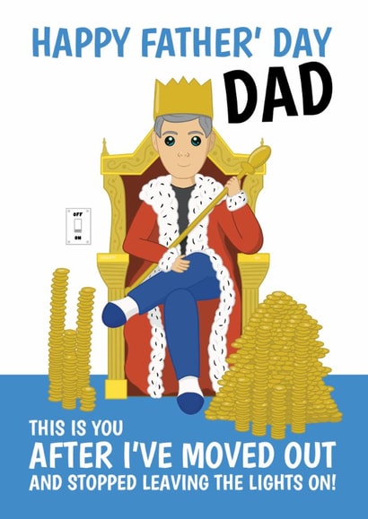 Funny Father's Day Card – After I’ve Moved Out Light Switch Joke created by @Cupsie's Creations