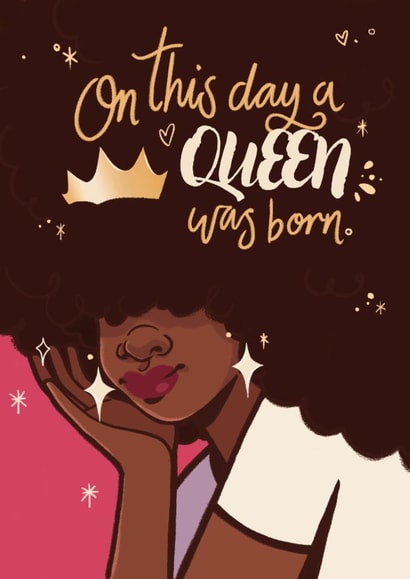 Pretty Birthday Card - Afro Queen created by Isi