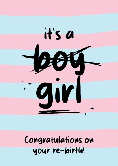 Fun Congratulations Card - Trans - For Her - LGBTQ+ created by Tiger Feet Creations
