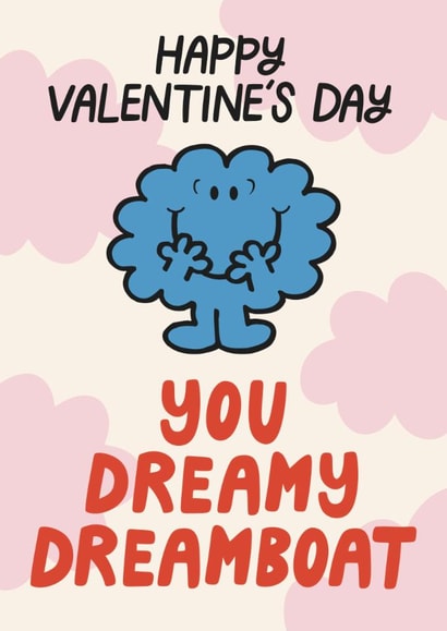 Cute Mr Men Valentine's Card - For Him - Mr Dreamy Dreamboat created by Mr. Men