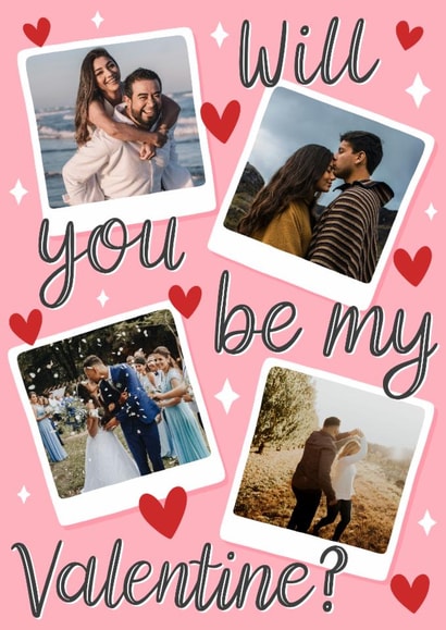 Classic Valentine's Day Card - Be Mine - Polaroid Photo Frames created by Alice Griffiths Illustration