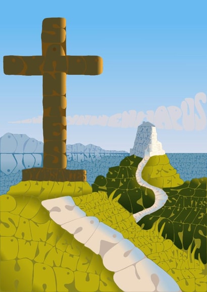 Cute romantic card for Saint Dwynwen's Day - Dydd Santes Dwynwen Hapus created by babbittybabbitt