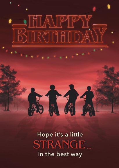 Stranger Things themed birthday card created by Choo Choo 