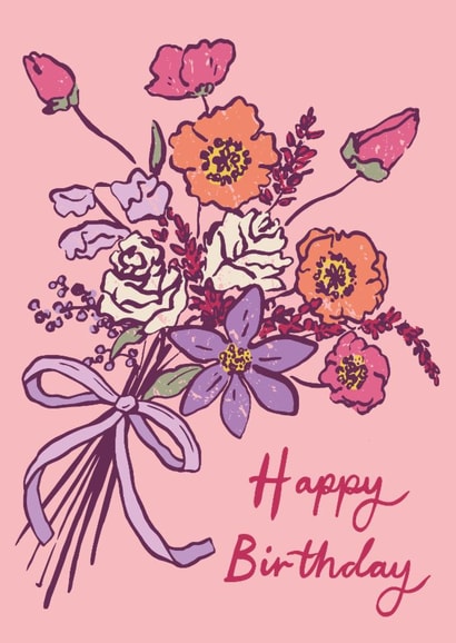 Pretty Birthday Card - Flower Bouquet created by Embletree Designs