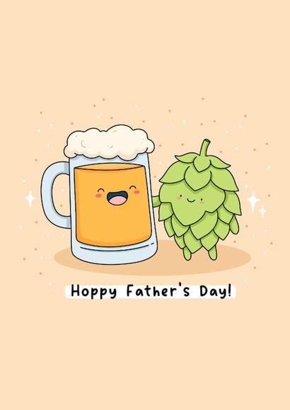 Punny Father’s Day card - beer themed - ale - kawaii created by Rosalie Perl